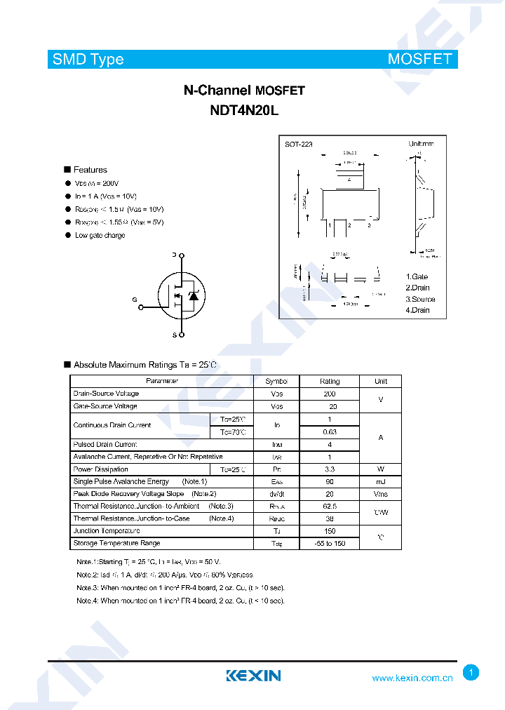 NDT4N20L_8248412.PDF Datasheet