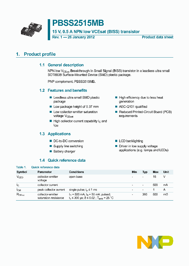PBSS2515MB_8249129.PDF Datasheet