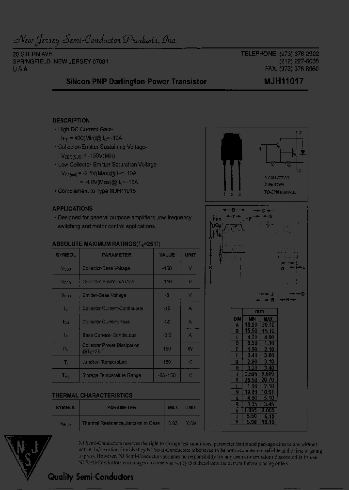 MJH11017_8249658.PDF Datasheet