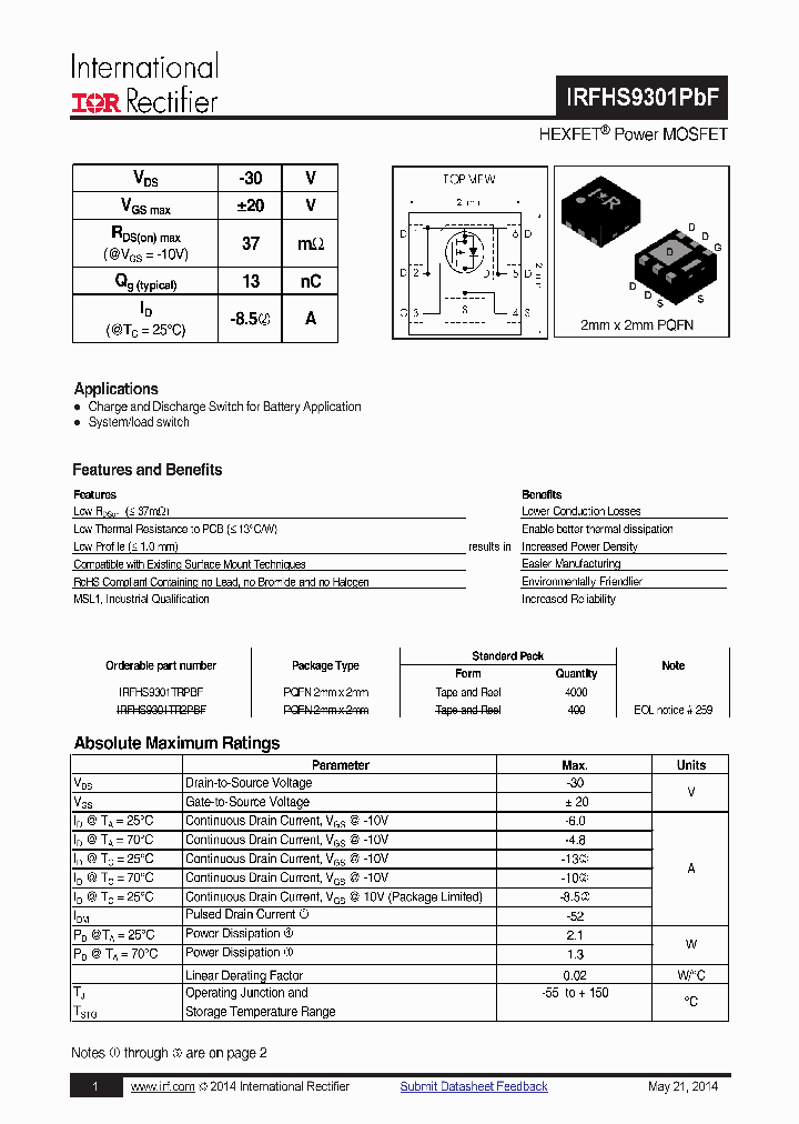 IRFHS9301PBF-15_8250803.PDF Datasheet