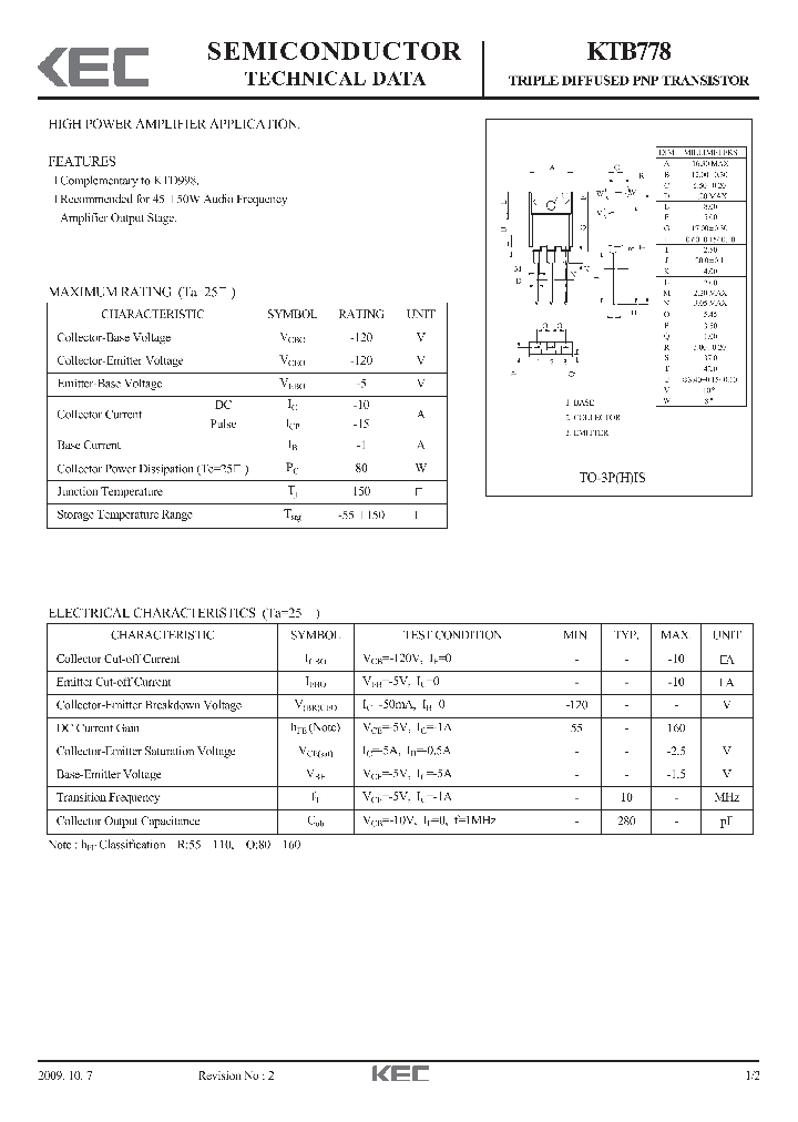 KTB778-15_8251629.PDF Datasheet