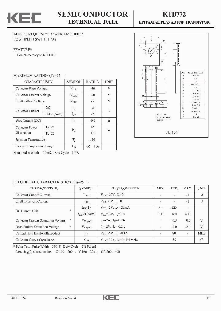 KTB772-15_8251628.PDF Datasheet