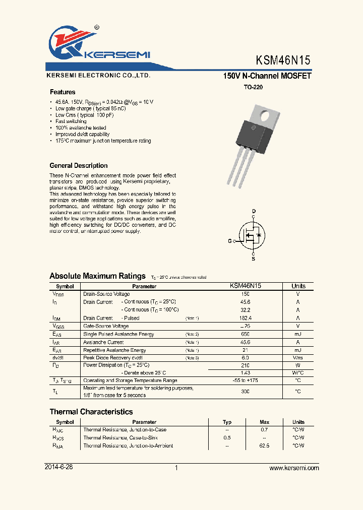 KSM46N15_8252810.PDF Datasheet