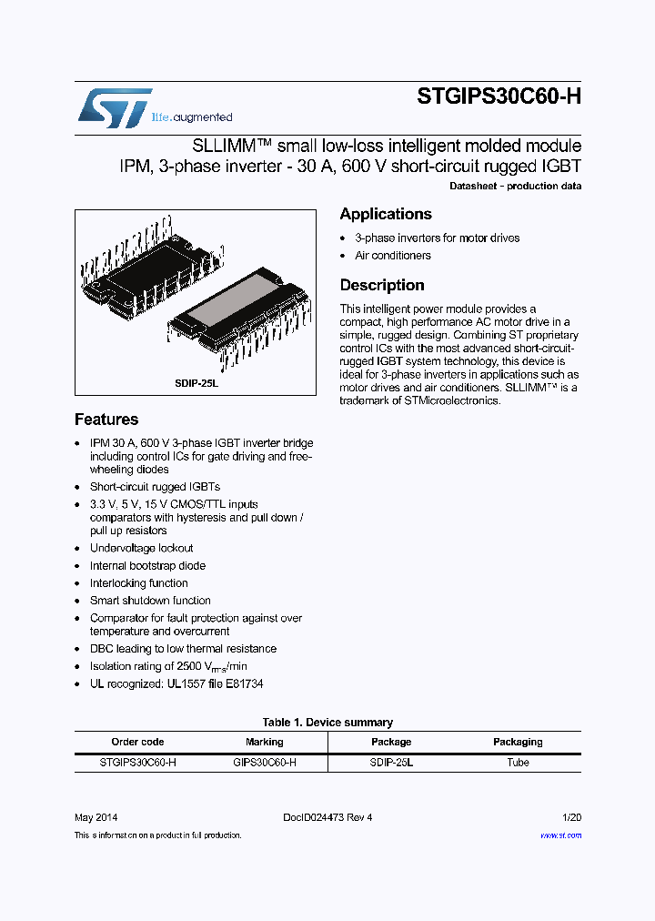 STGIPS30C60-H_8254205.PDF Datasheet
