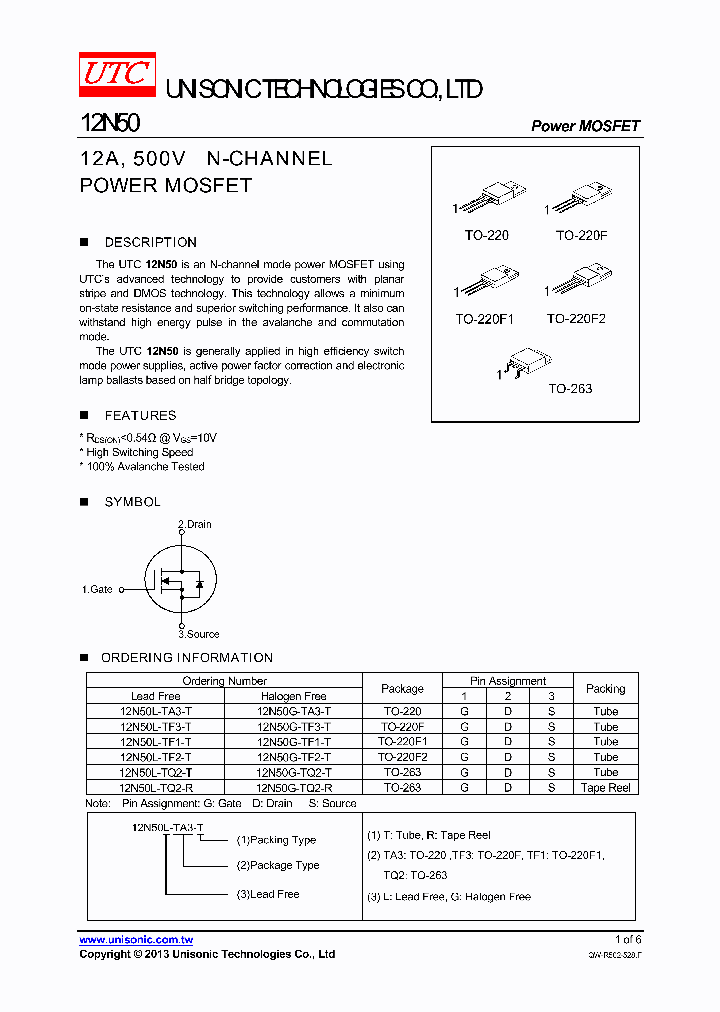 12N50L-TF2-T_8254594.PDF Datasheet