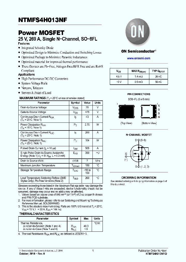 NTMFS4H013NF_8254433.PDF Datasheet
