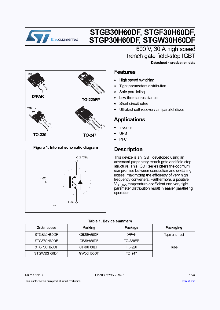 STGB30H60DF_8255024.PDF Datasheet