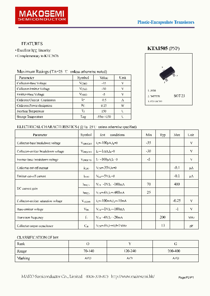 KTA1505_8254910.PDF Datasheet