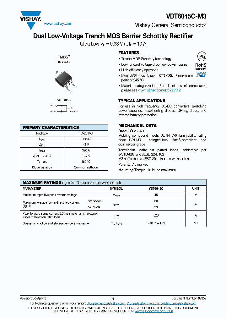 VBT6045C-M3-15_8255544.PDF Datasheet