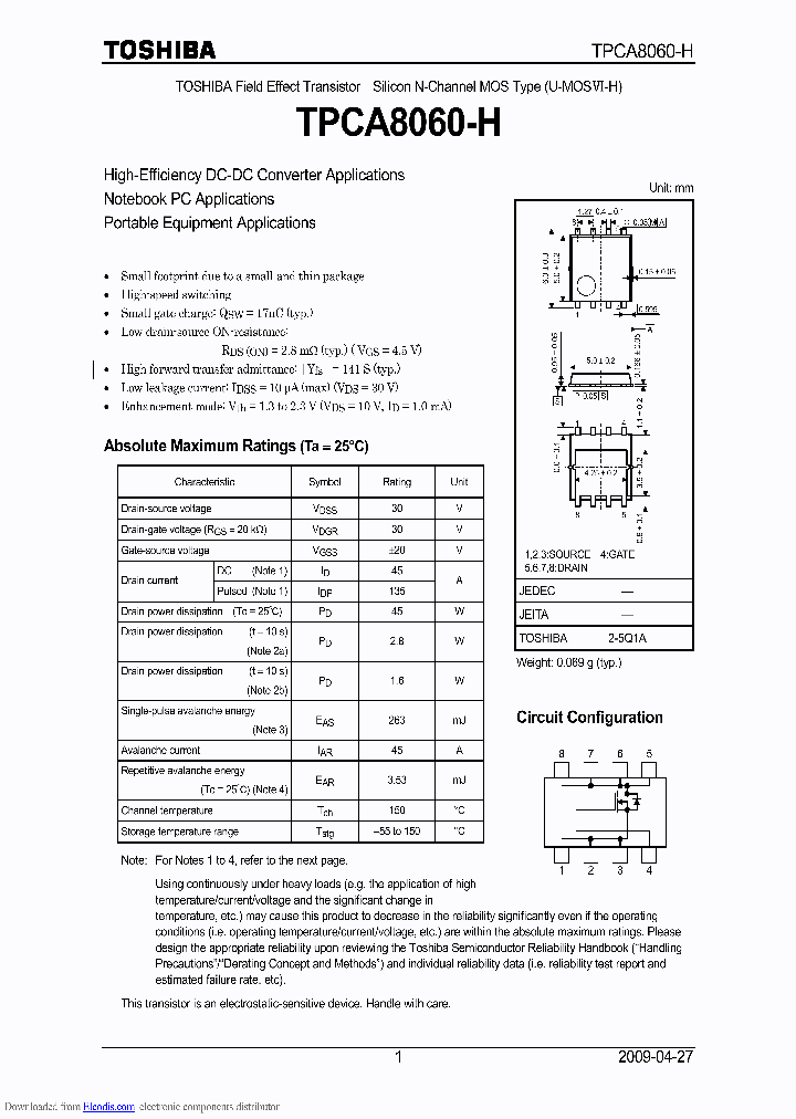 TPCA8060-H_7854187.PDF Datasheet