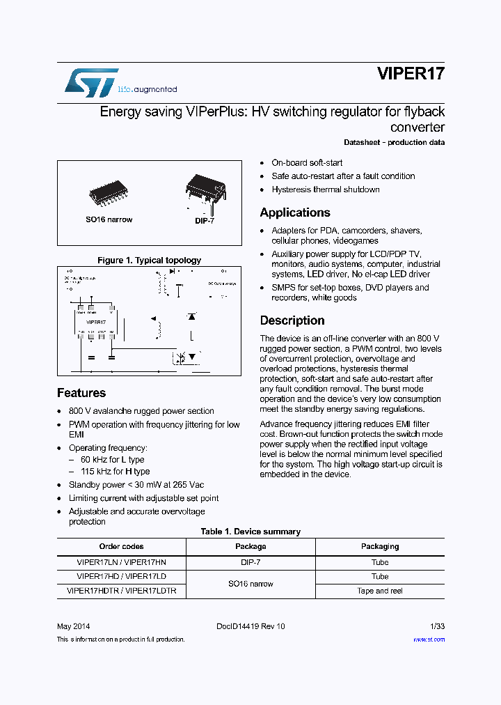 VIPER17_8255983.PDF Datasheet