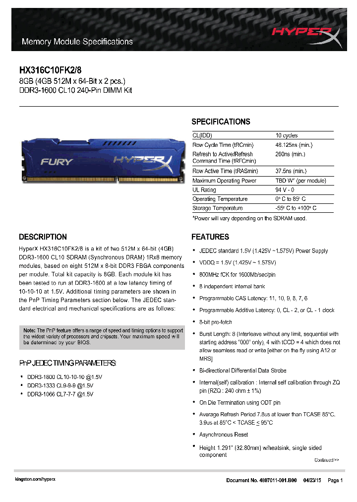 HX316C10FK2-8_8256000.PDF Datasheet