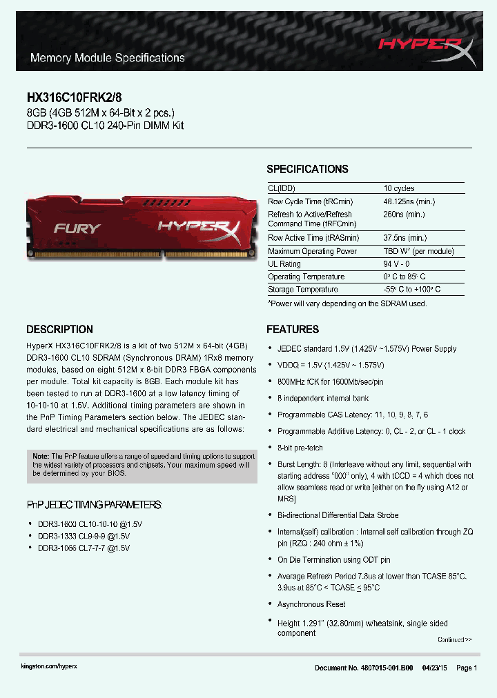 HX316C10FRK2-8_8256004.PDF Datasheet