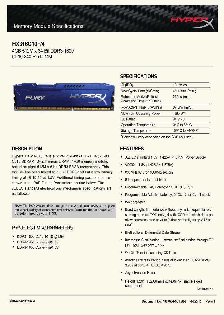 HX316C10F-4_8255993.PDF Datasheet