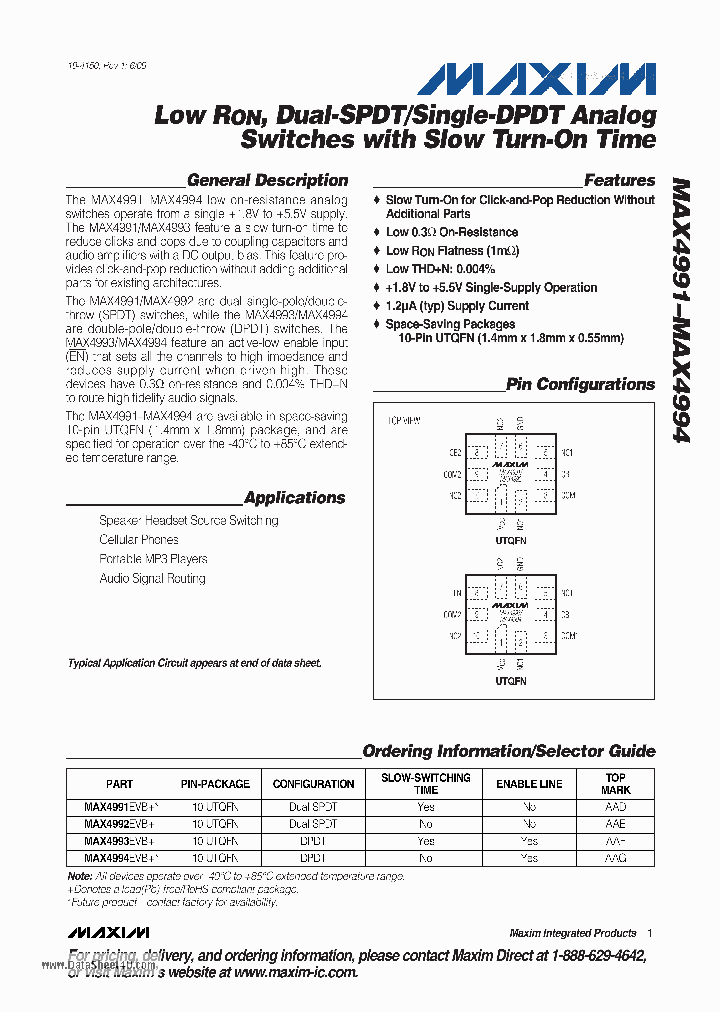 MAX4992_7853120.PDF Datasheet
