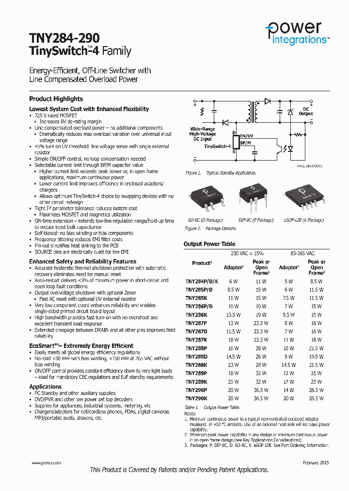 TNY289P_7855422.PDF Datasheet