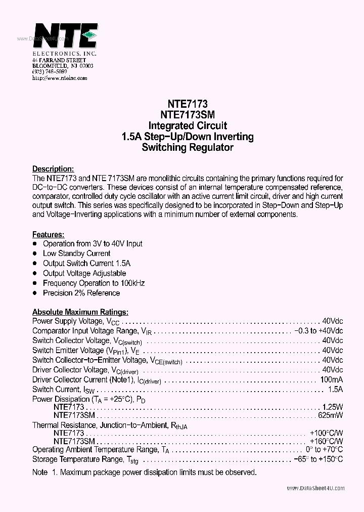 NTE7173SM_7855801.PDF Datasheet
