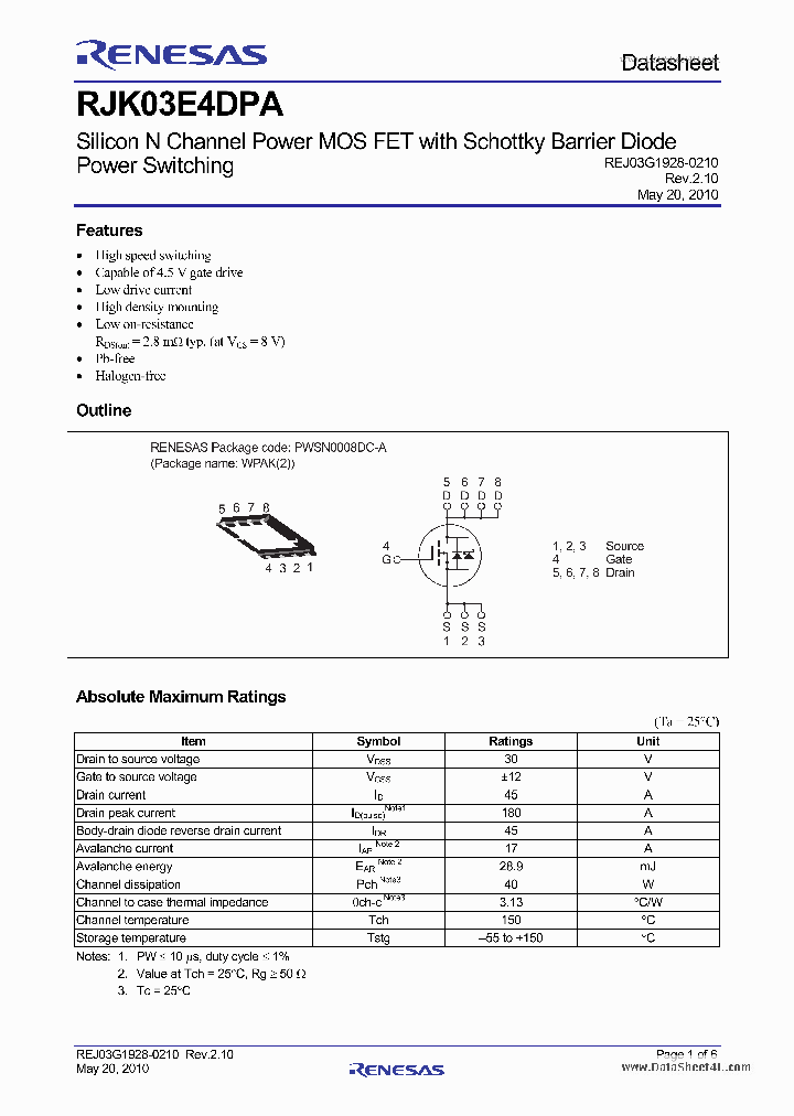 RJK03E4DPA_7857622.PDF Datasheet