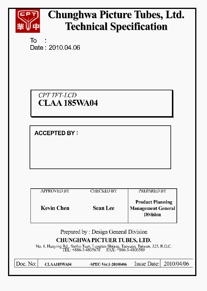 CLAA185WA04_7858327.PDF Datasheet