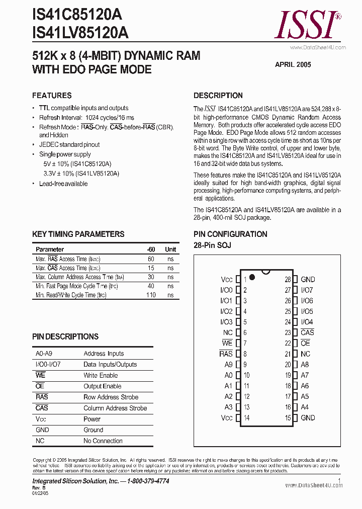 IS41C85120A_7864433.PDF Datasheet