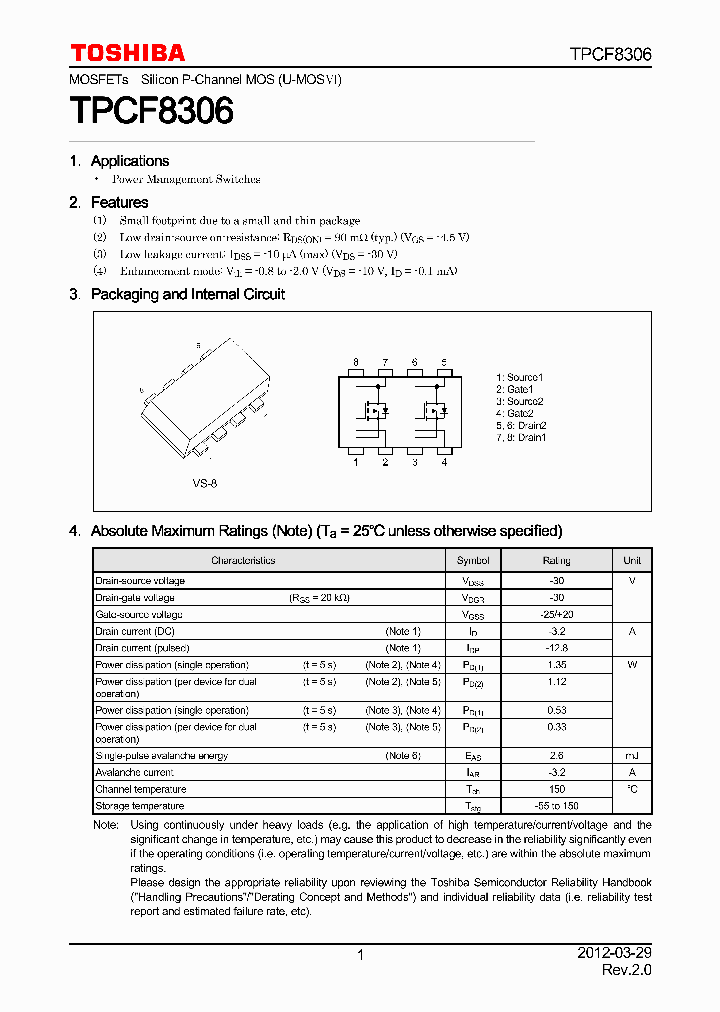 TPCF8306_7864670.PDF Datasheet