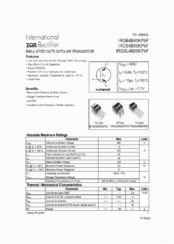 IRGSL4B60KPBF_7865275.PDF Datasheet