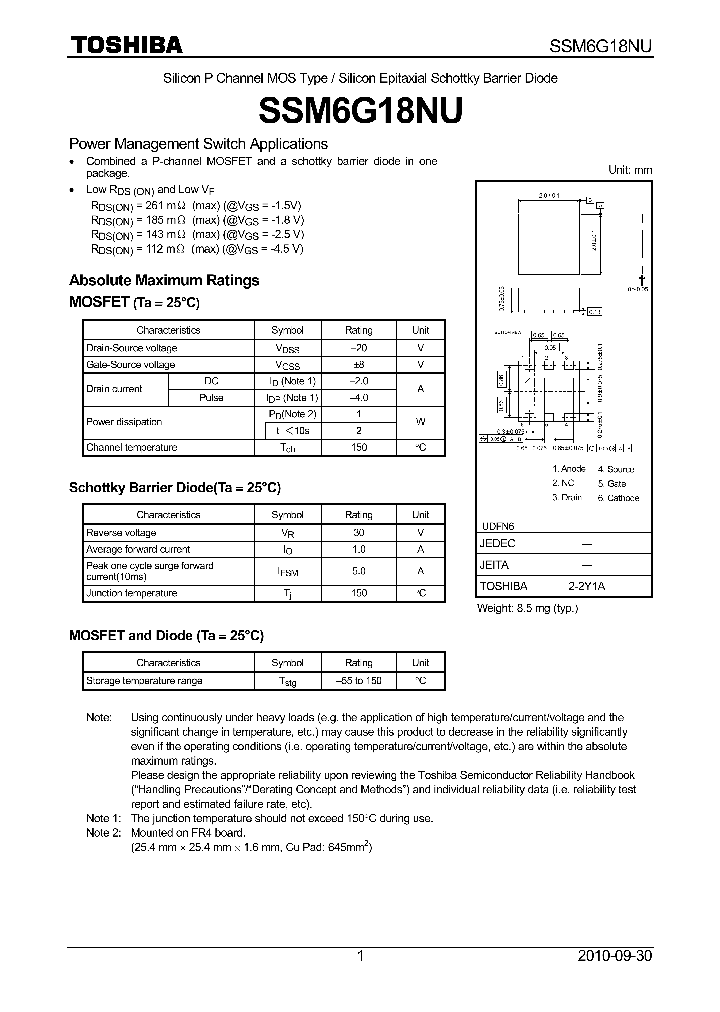 SSM6G18NU_7867086.PDF Datasheet