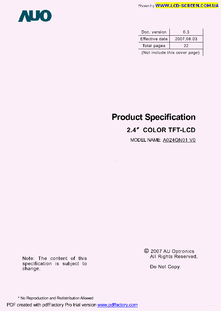 A024QN01V0_7871430.PDF Datasheet
