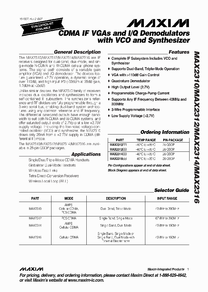 MAX2312EEI_8258398.PDF Datasheet