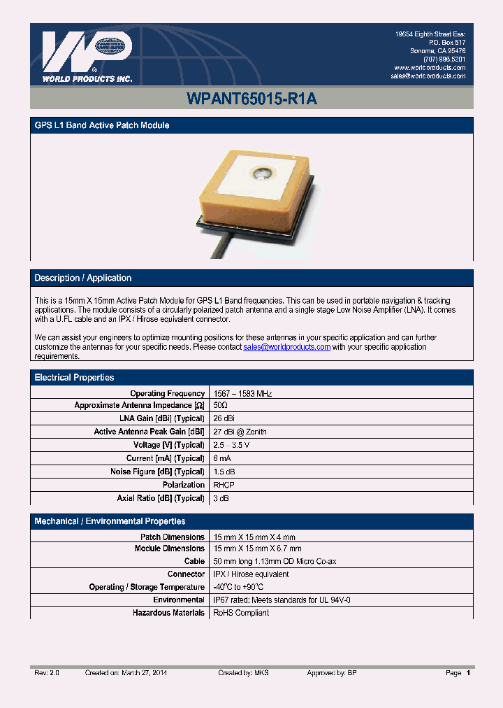WPANT65015-R1A_8258707.PDF Datasheet