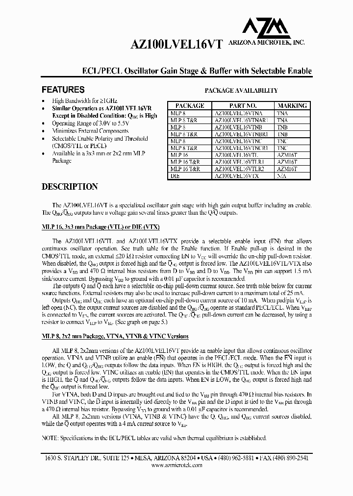AZ100LVEL16VTLR2_8260520.PDF Datasheet