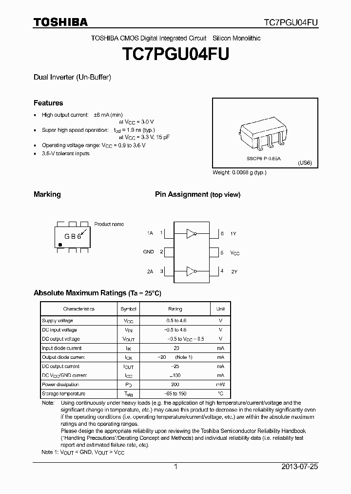 TC7PGU04FU_8260737.PDF Datasheet