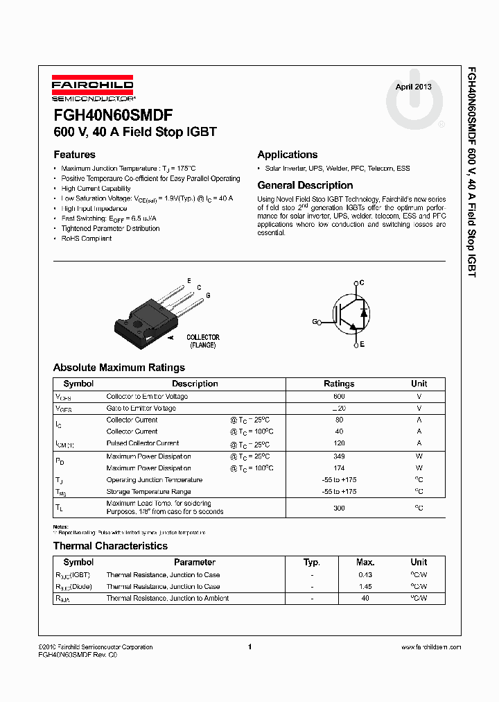 FGH40N60SMDF_8260547.PDF Datasheet