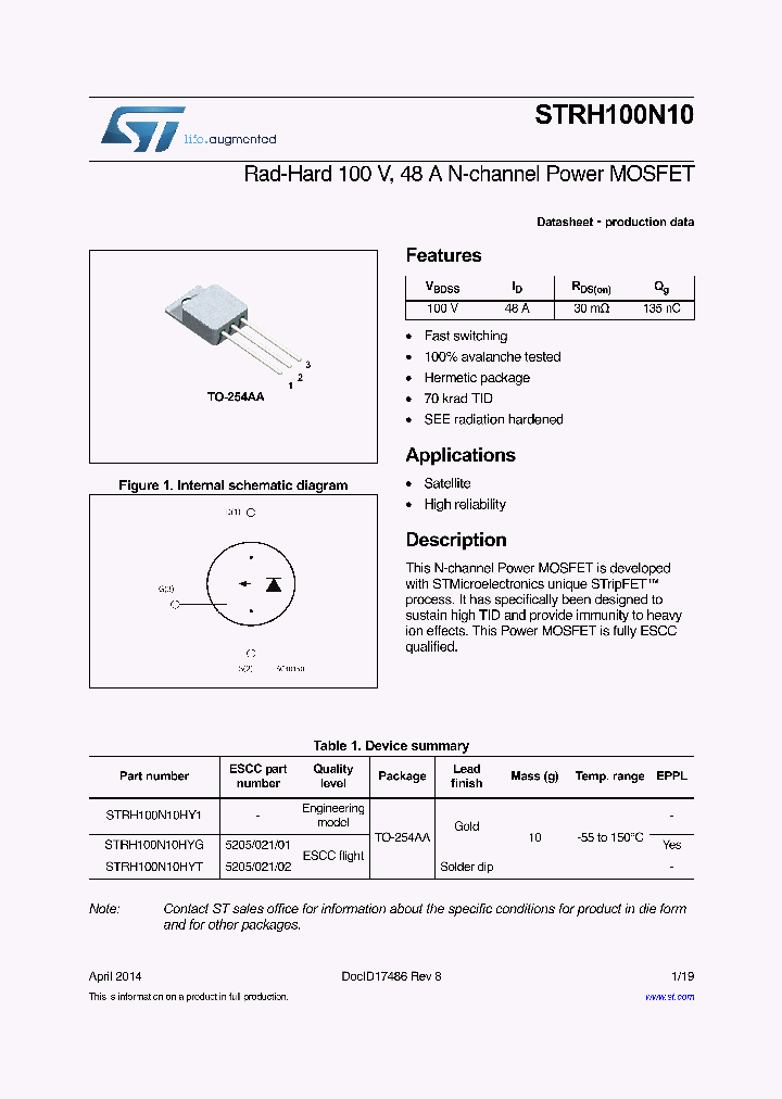 STRH100N10HY1_8280424.PDF Datasheet