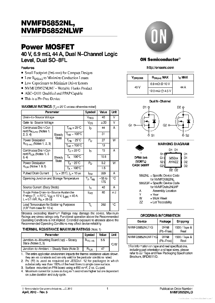 NVMFD5852NL_7879741.PDF Datasheet