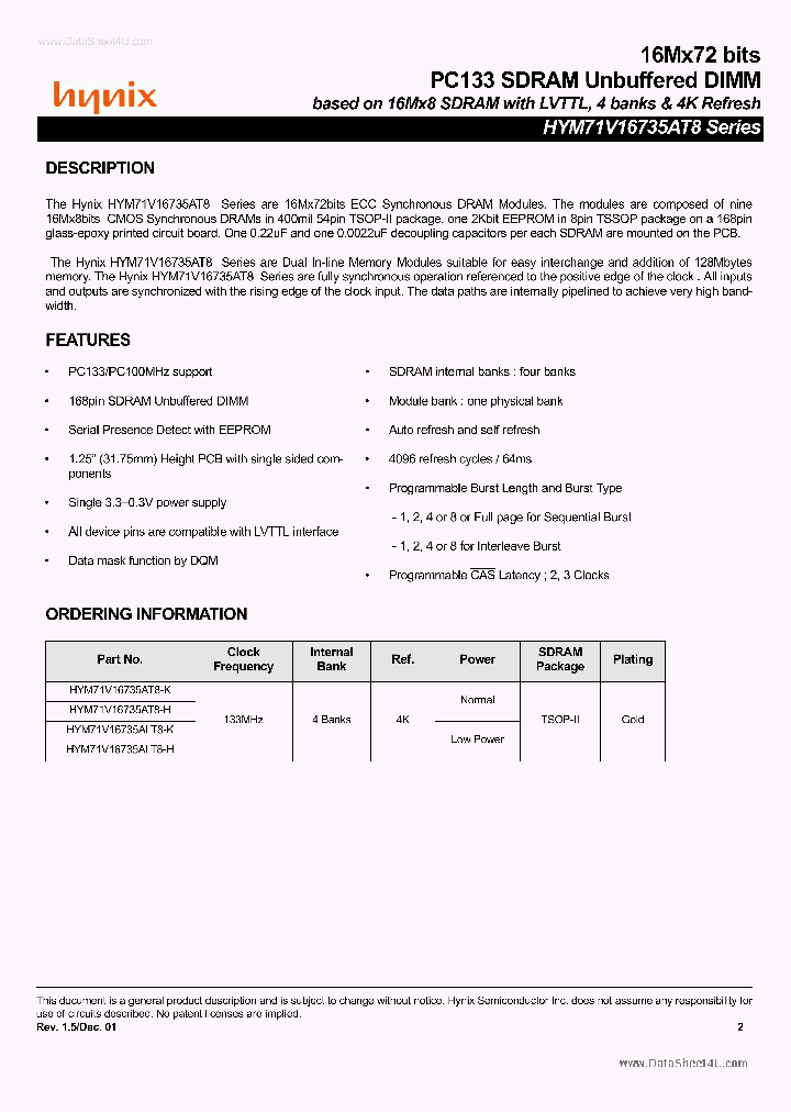 HYM71V16735AT8_7880352.PDF Datasheet
