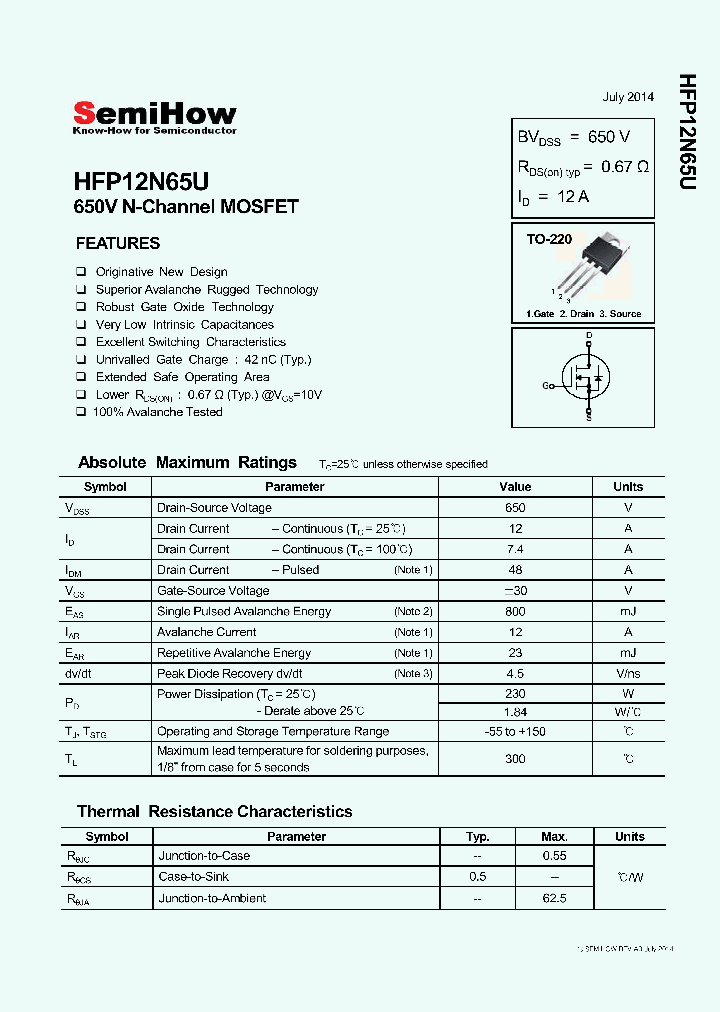HFP12N65U_8281764.PDF Datasheet