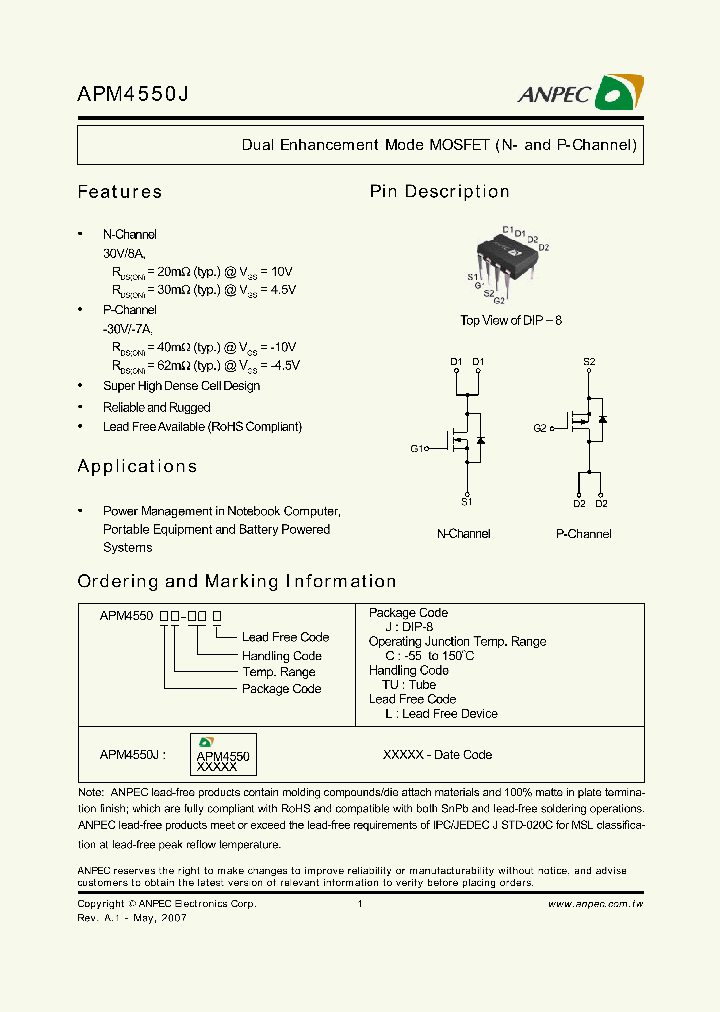 APM4550J_7880814.PDF Datasheet