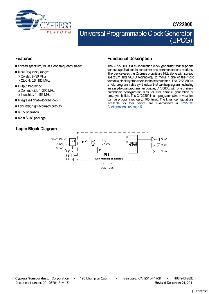 CY22800KFXC_8283297.PDF Datasheet