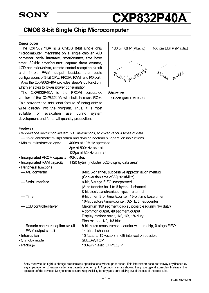CXP832P40A_8284542.PDF Datasheet