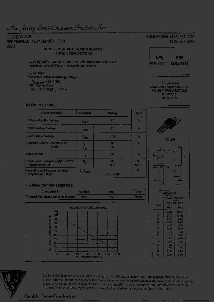 MJE2901T_8285413.PDF Datasheet