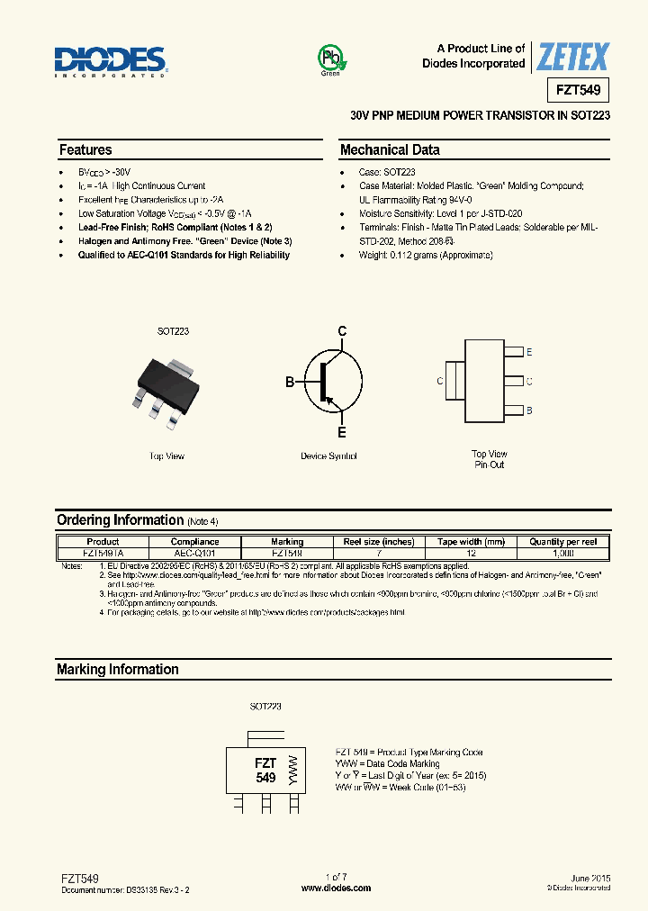 FZT549-15_8285292.PDF Datasheet