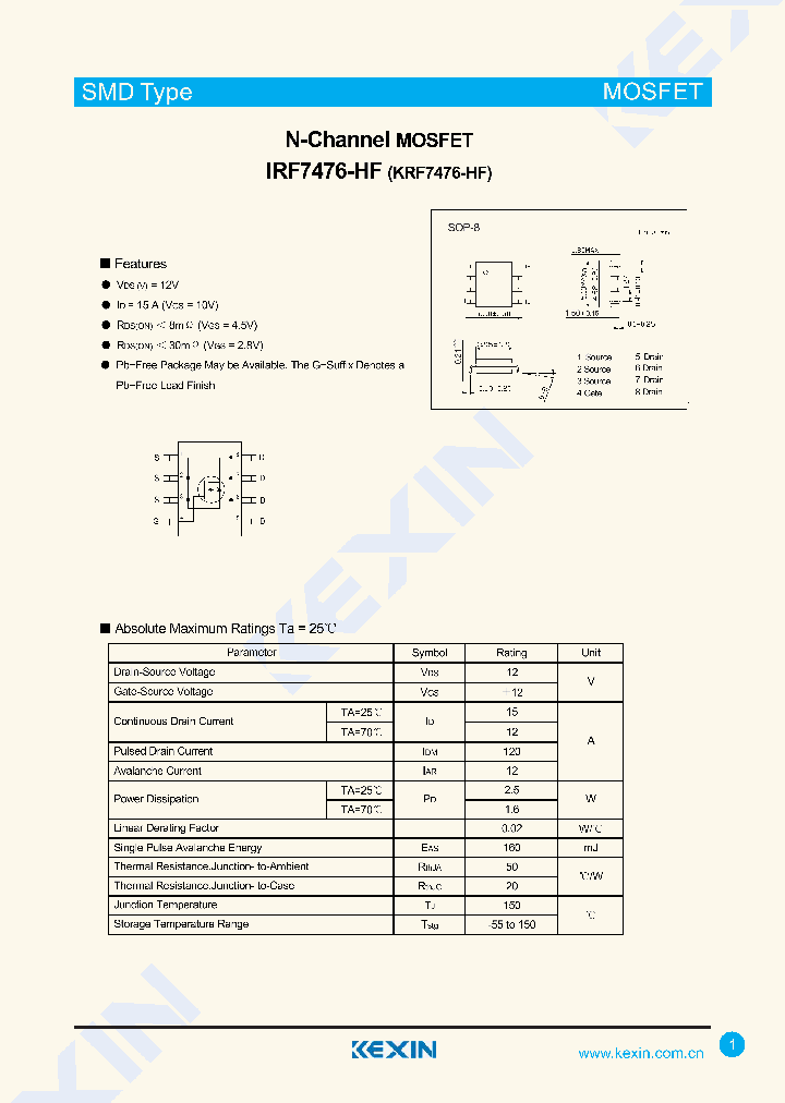 IRF7476-HF_8285547.PDF Datasheet
