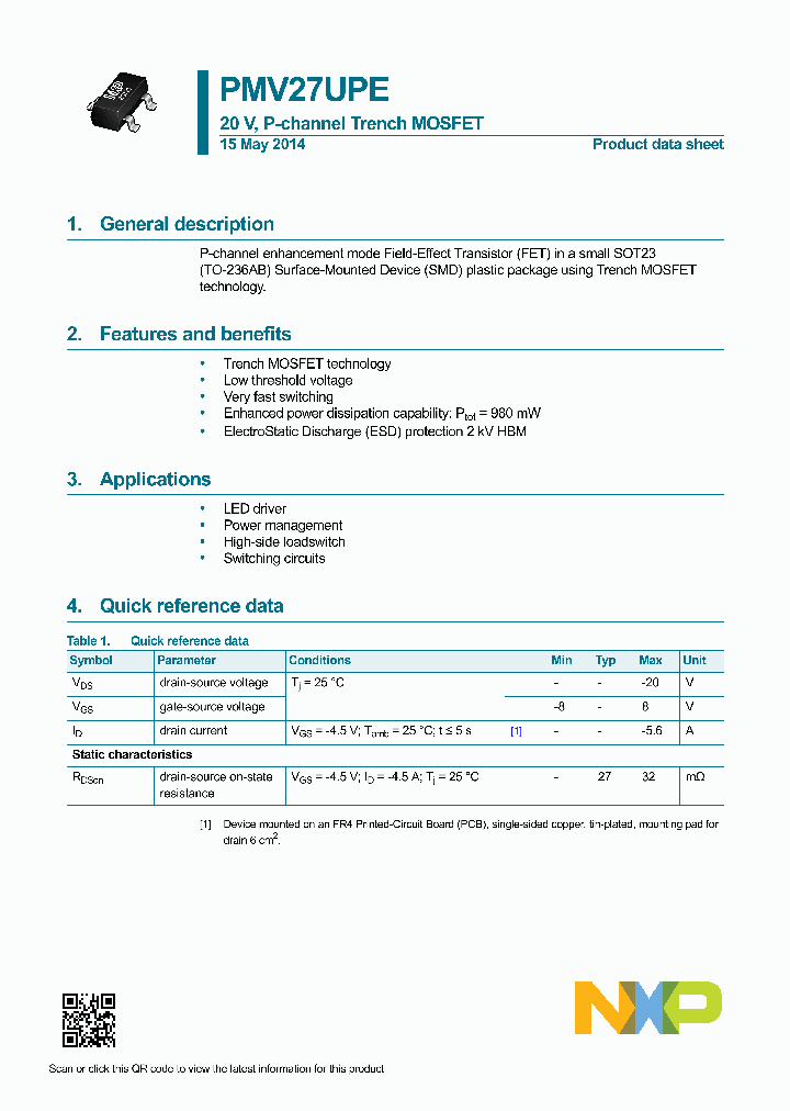 PMV27UPE_8285936.PDF Datasheet