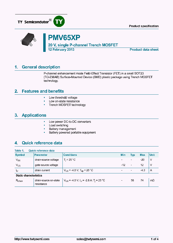 PMV65XP_8285925.PDF Datasheet