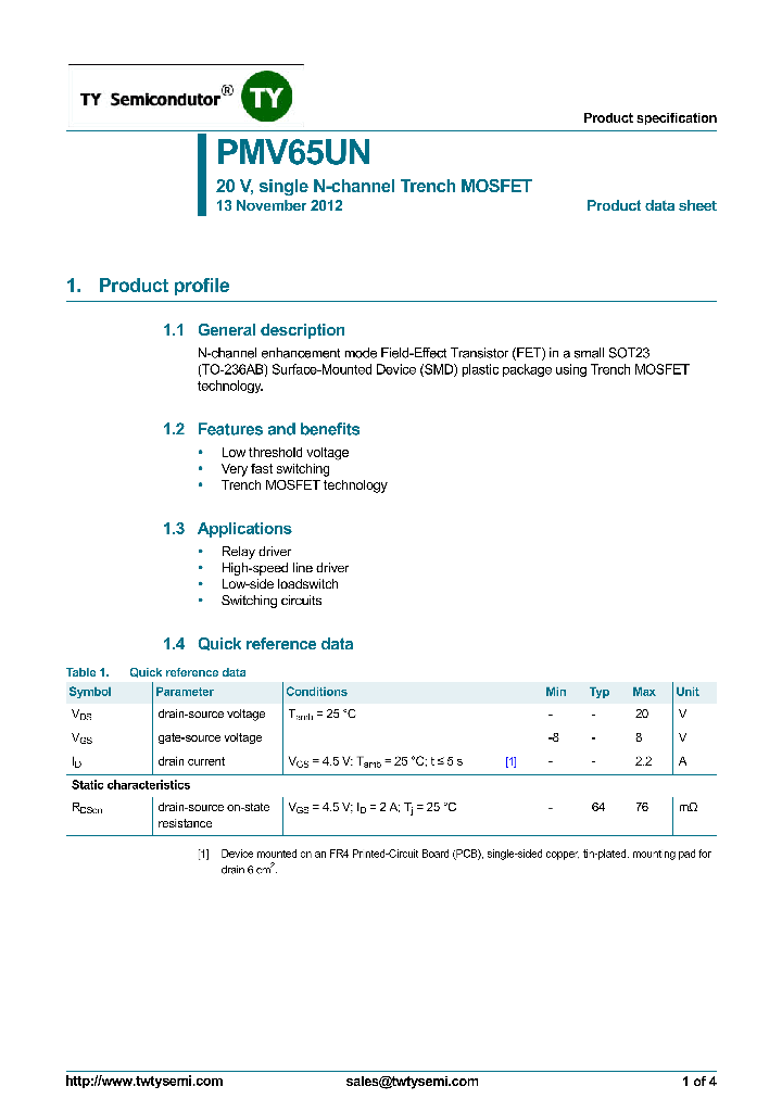 PMV65UN_8285924.PDF Datasheet