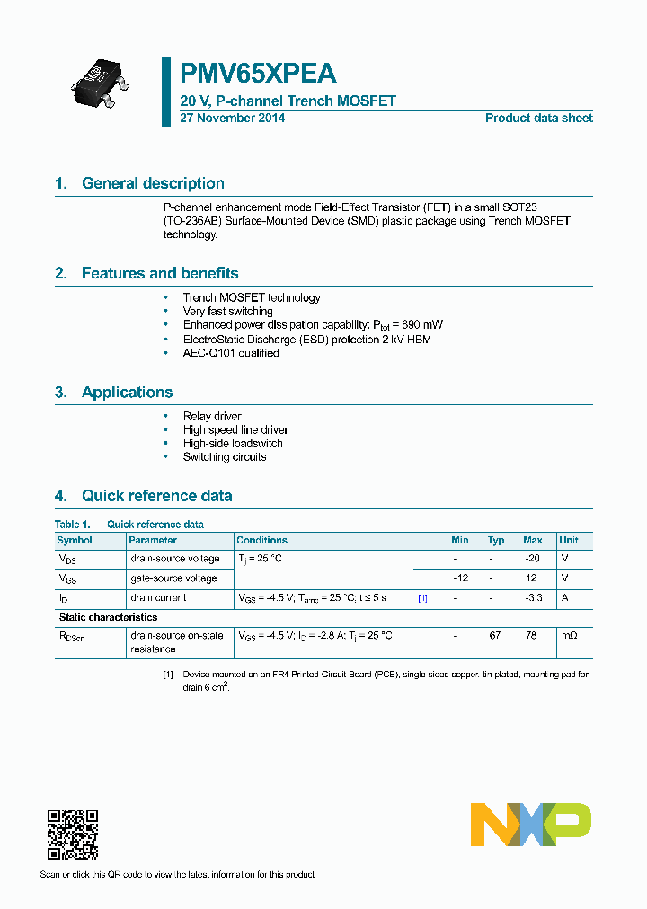PMV65XPEA-15_8285927.PDF Datasheet