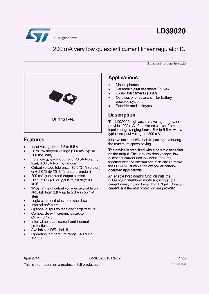 LD39020ADTPU18R_8286572.PDF Datasheet