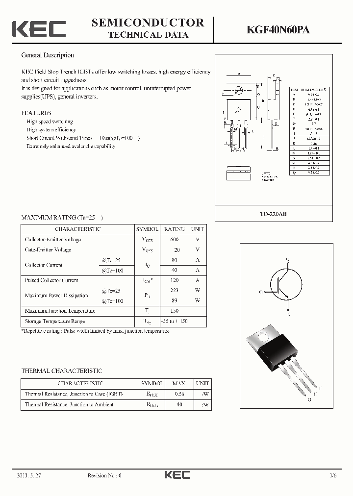 KGF40N60PA_8287484.PDF Datasheet