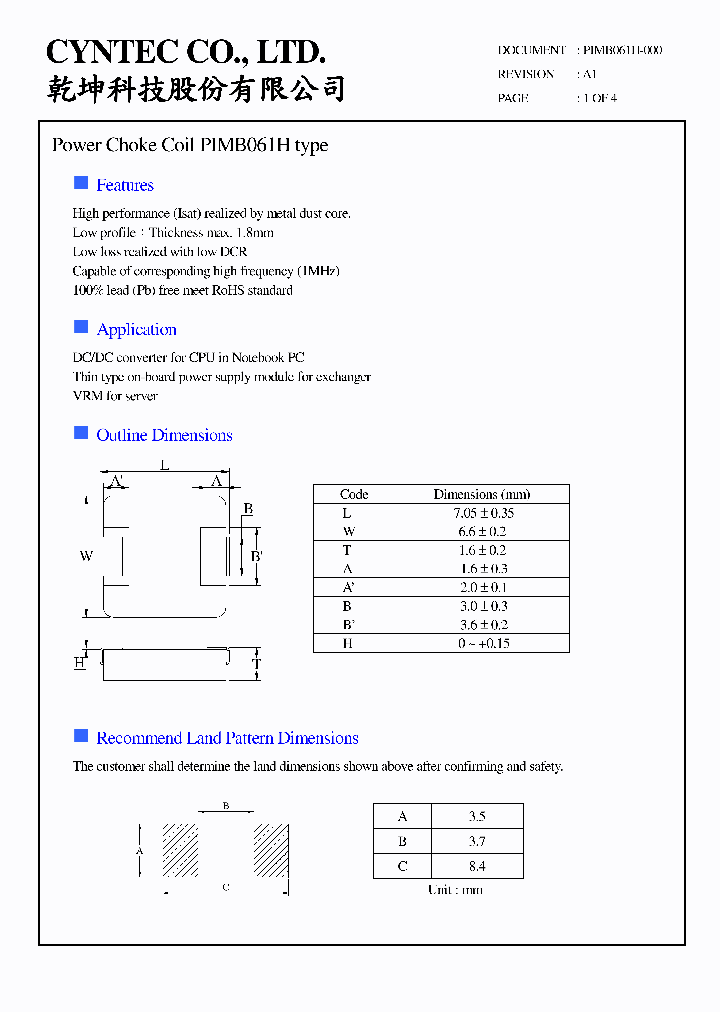 PIMB061H-1R0MS_7904313.PDF Datasheet
